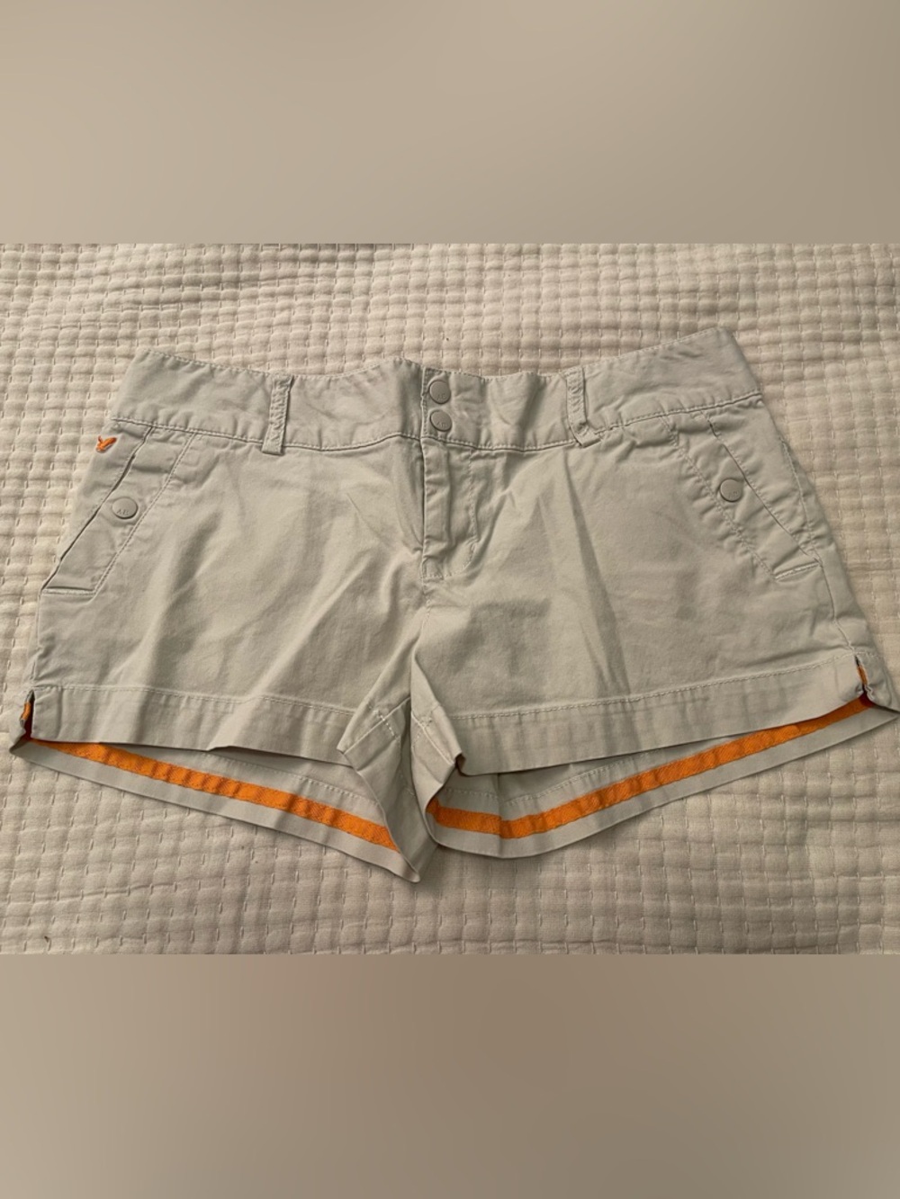 American Eagle Outfitters Beige Shorts with Orange Trim